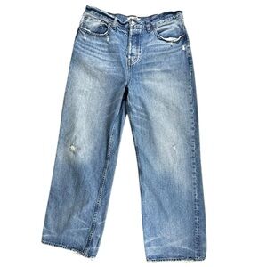 Madewell Low-Slung Baggy Jeans Size 29 Light Wash Distressed EUC